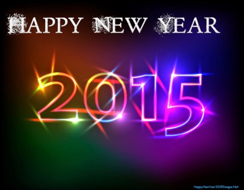 Happy New Year 2015 Hot Colors On Black Backgrounds