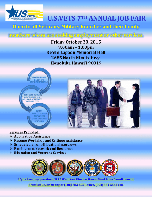 2015 USVETS Job Fair flyer