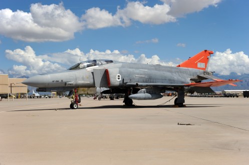 A QF-4 Drone sits on the flightline at Davis-Monthan Air Force Base, Ariz. on Jul. 30, 2010. The 309th Aerospace Maintenance and Regeneration Group is converting F-16s into usable manned or drone targets allowing Air Force to train and test new weapons platforms in the process.  (U.S. Air Force photo/Staff Sgt. Desiree N. Palacios)